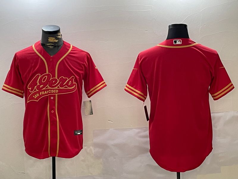 Men San Francisco 49ers Blank Red Gold Joint Name 2024 Nike Limited NFL Jersey style 4